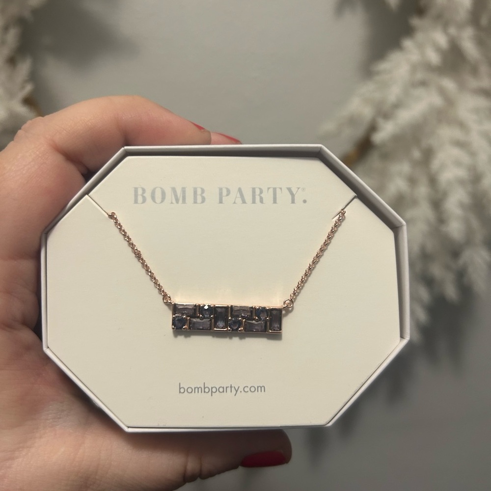 Bomb Party Gold Necklace with Black Accents